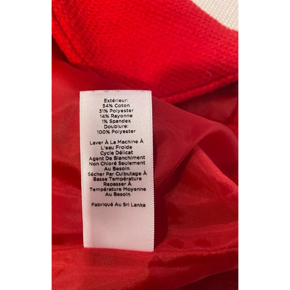 Talbots red lined pockets cotton blend textured women's jacket/coat size 12 (L) - Picture 6 of 6